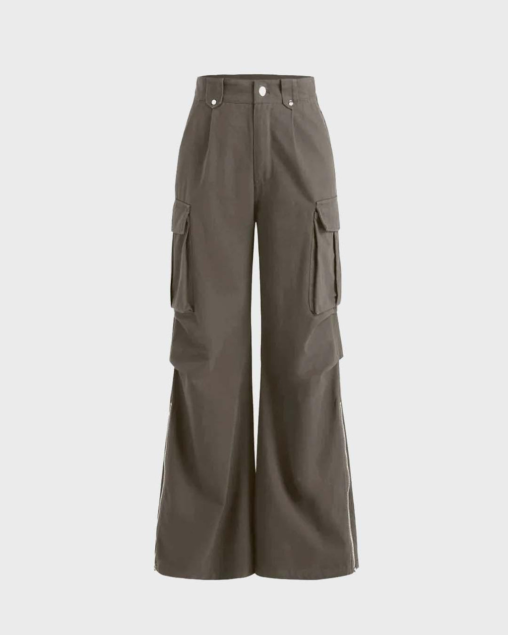 Y2K Baggy Fit Women Cargo In Grey