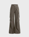 Y2K Baggy Fit Women Cargo In Grey