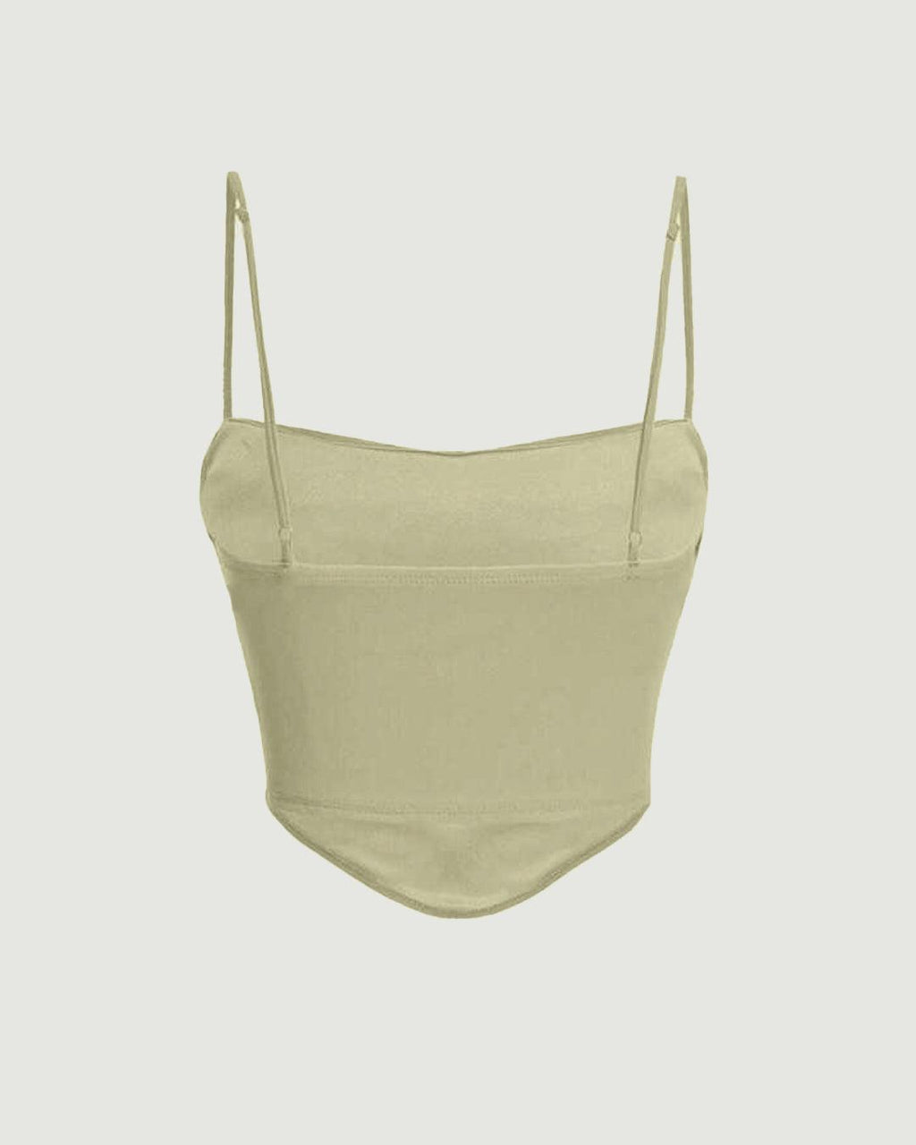 Y2K Solid Ruched Mesh Cami Green Top