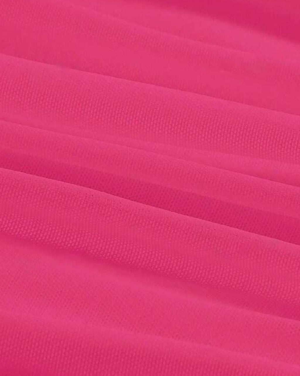 Y2K Solid Ruched Mesh Cami Hot Pink Top