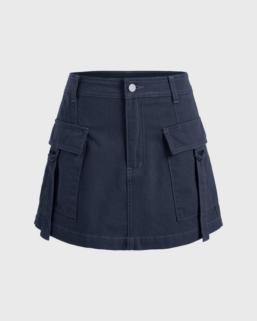 Y2K Trending Utility Skirt In Dark Blue