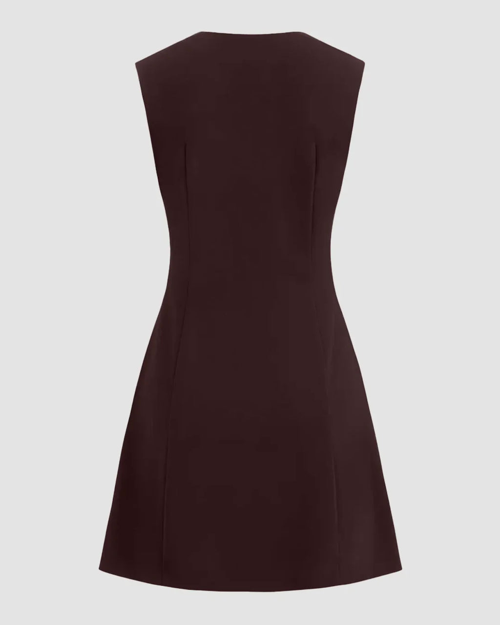 Zip Front Sleeveless A-Line Mini Dress in Chocolate Fondae