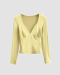 Vanilla V-Neck Long Sleeve Top