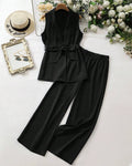 Sleeveless Black Vest & Trouser Co-Ord