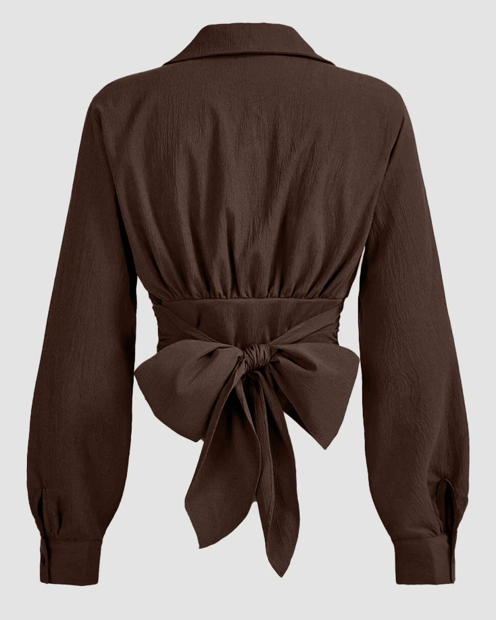 Coco Wrap Style Collar Full Sleeve Top with Tie Waist