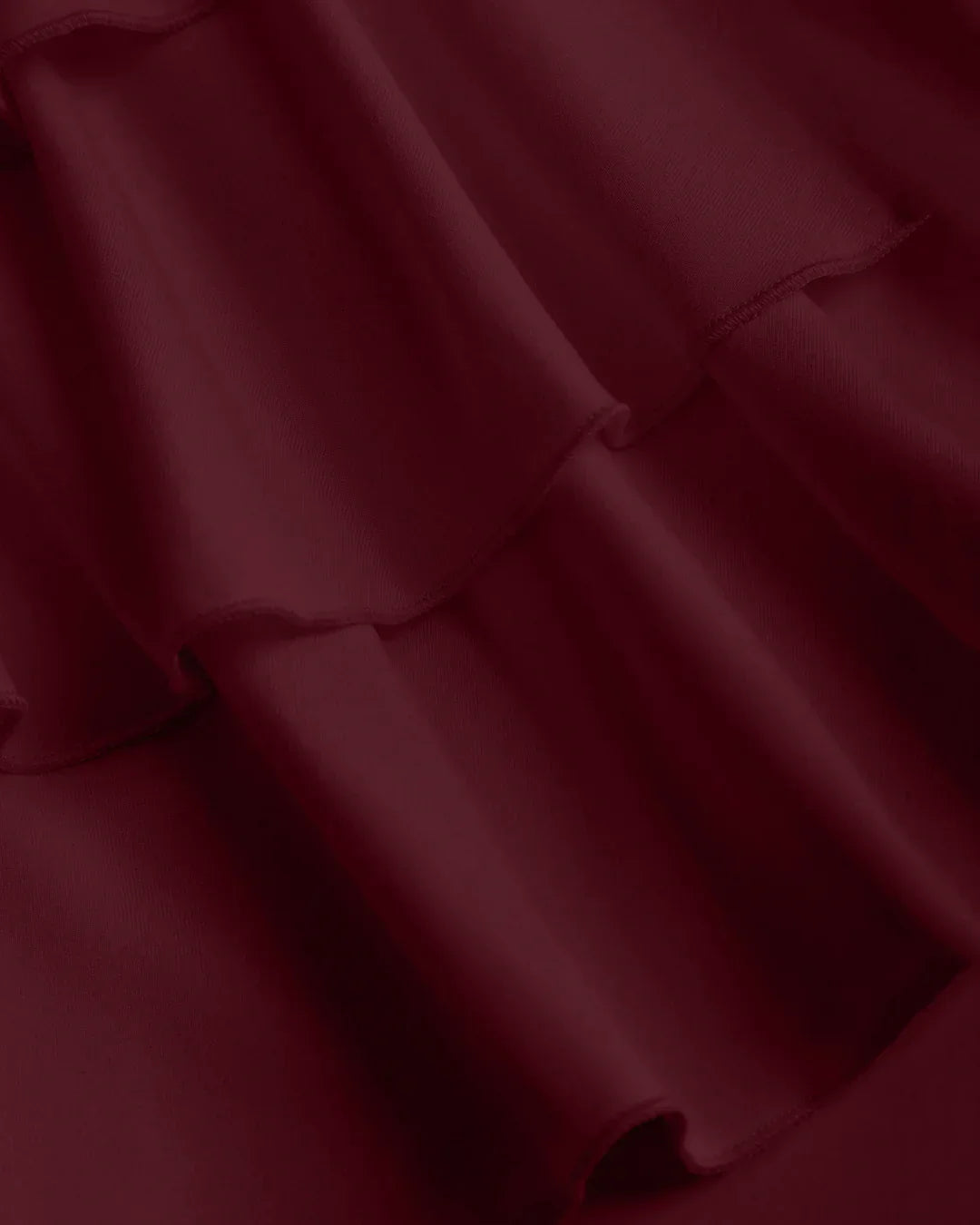 Ruched Waist Tiered Ruffle Mini Dress in Cherry