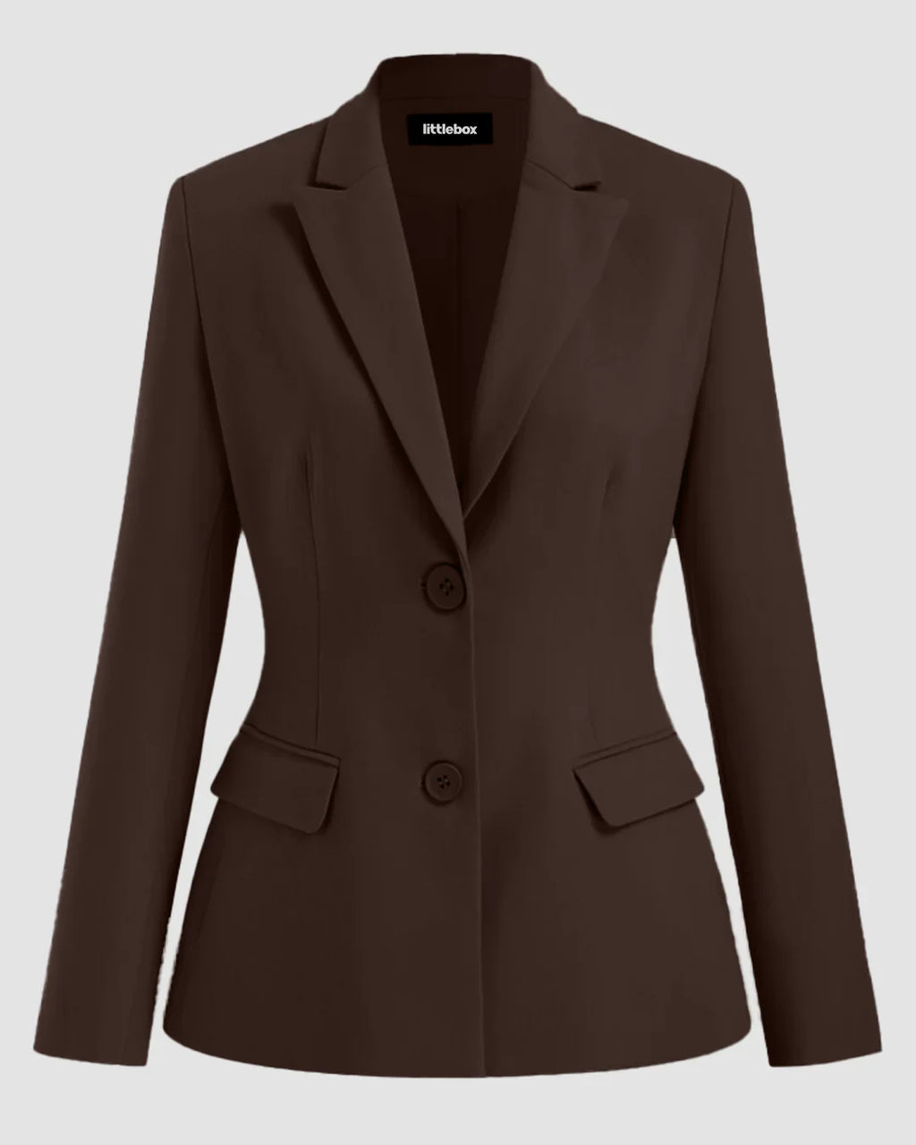 Structured Collared Buttoned Blazer in Coco