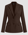Structured Collared Buttoned Blazer in Coco