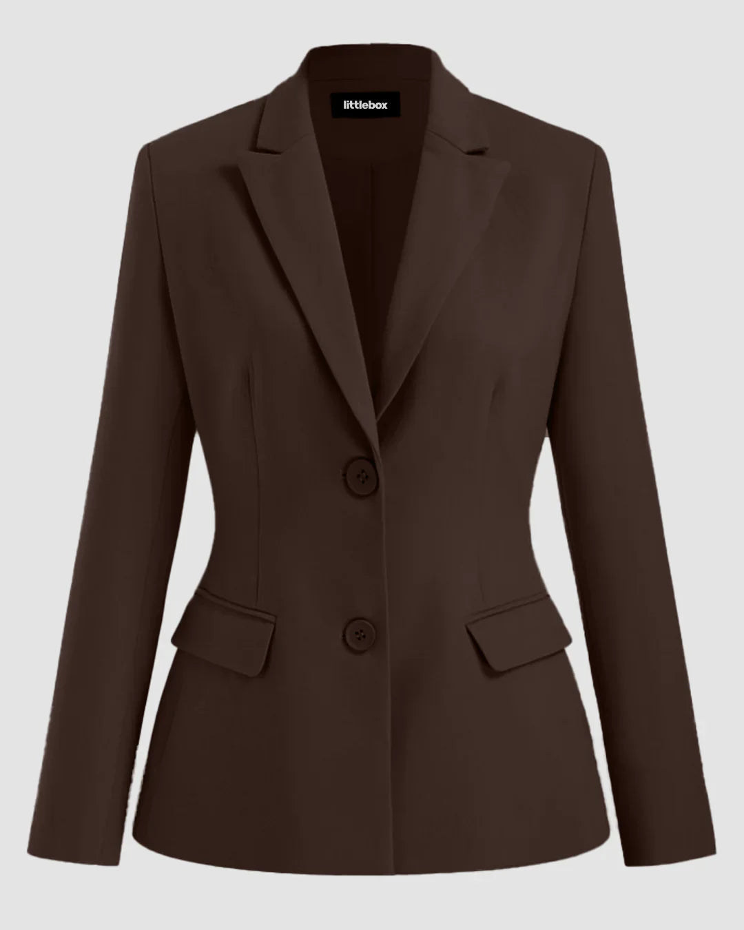 Structured Collared Buttoned Blazer in Coco