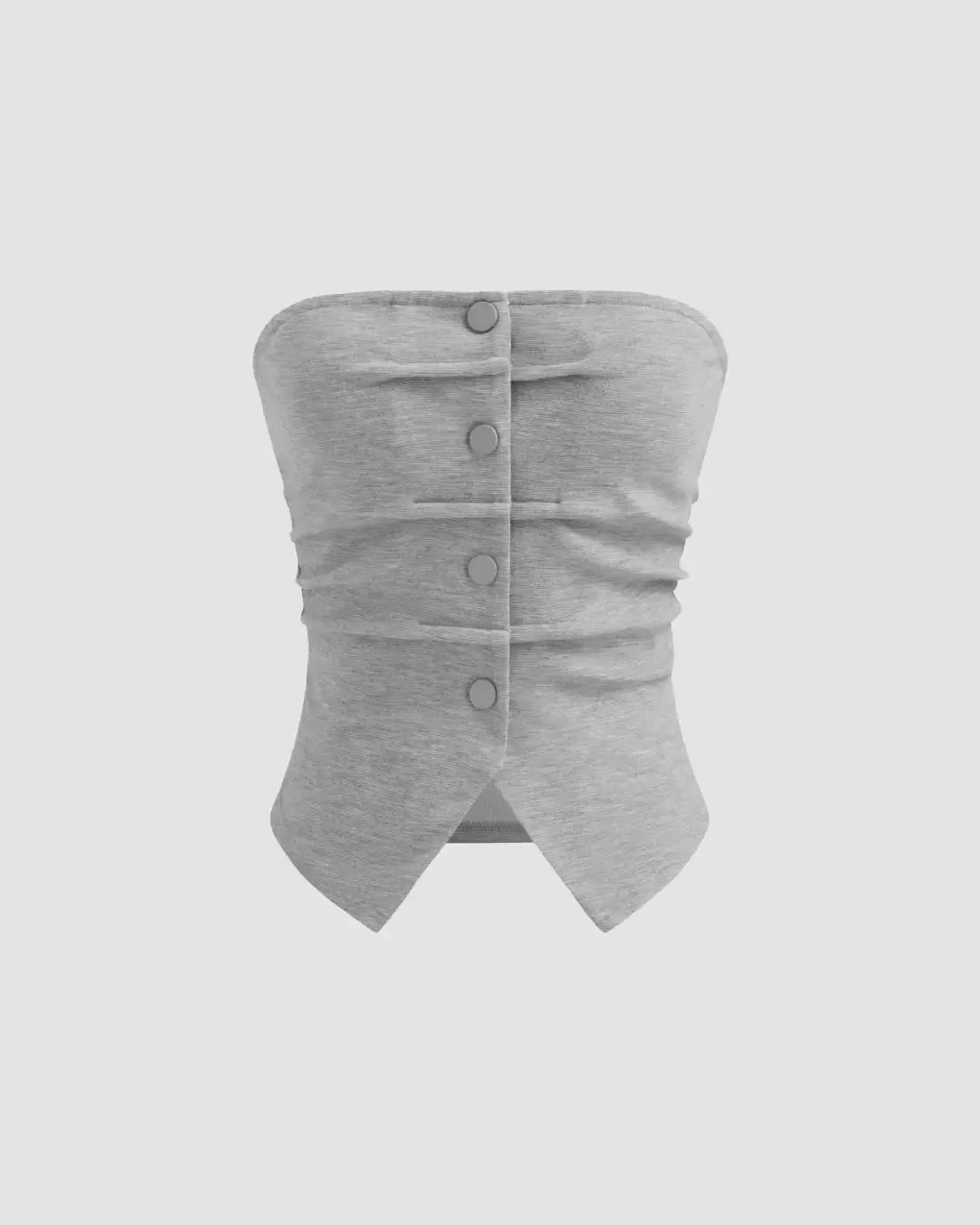 Solid Button Sleeveless Top With Solid Wide Leg Trousers
