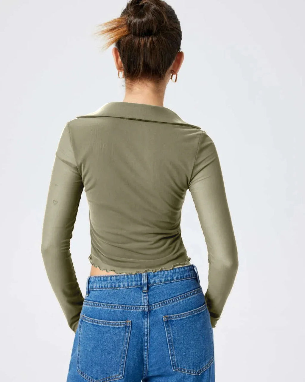 Collared Button Up Full Sleeve Herbal Green Shirt