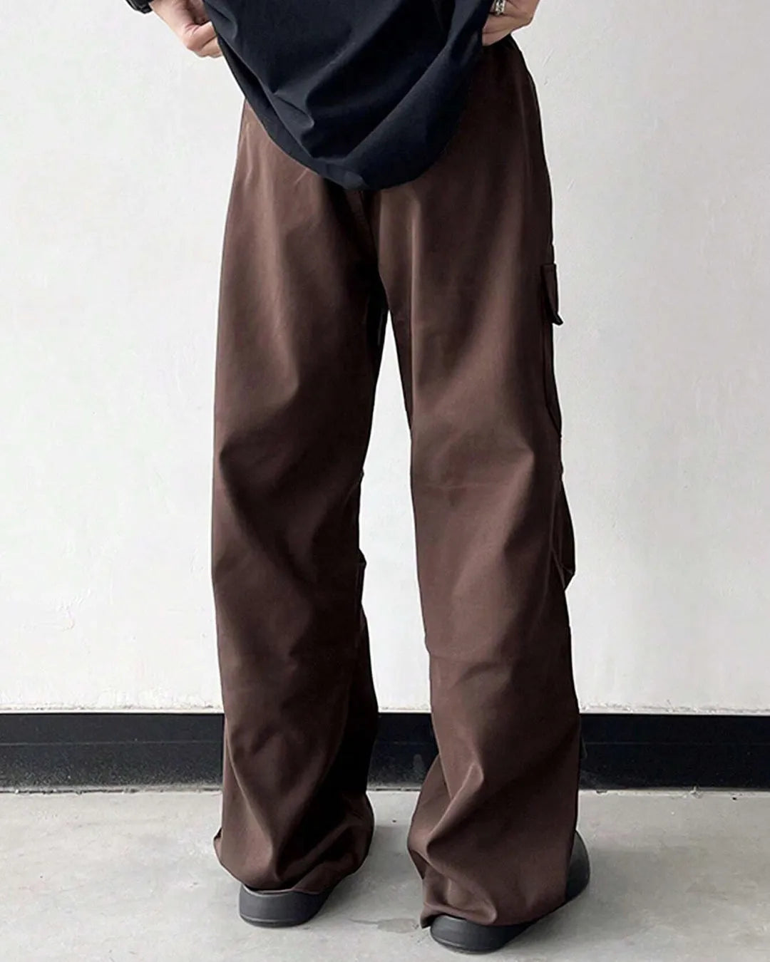 Men Brown Straight Leg Cargo Pants