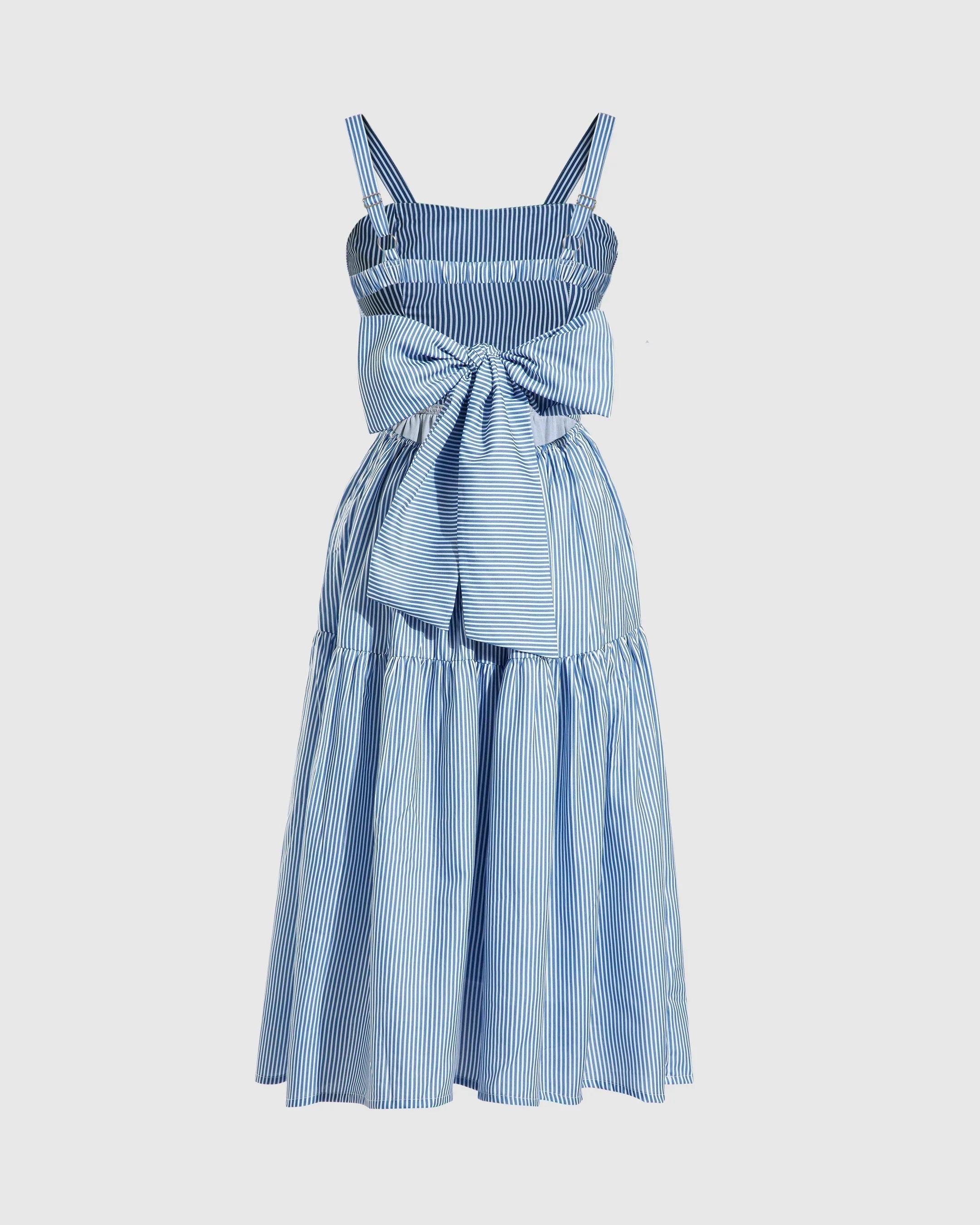 Striped Smocked Bow Tie Dress