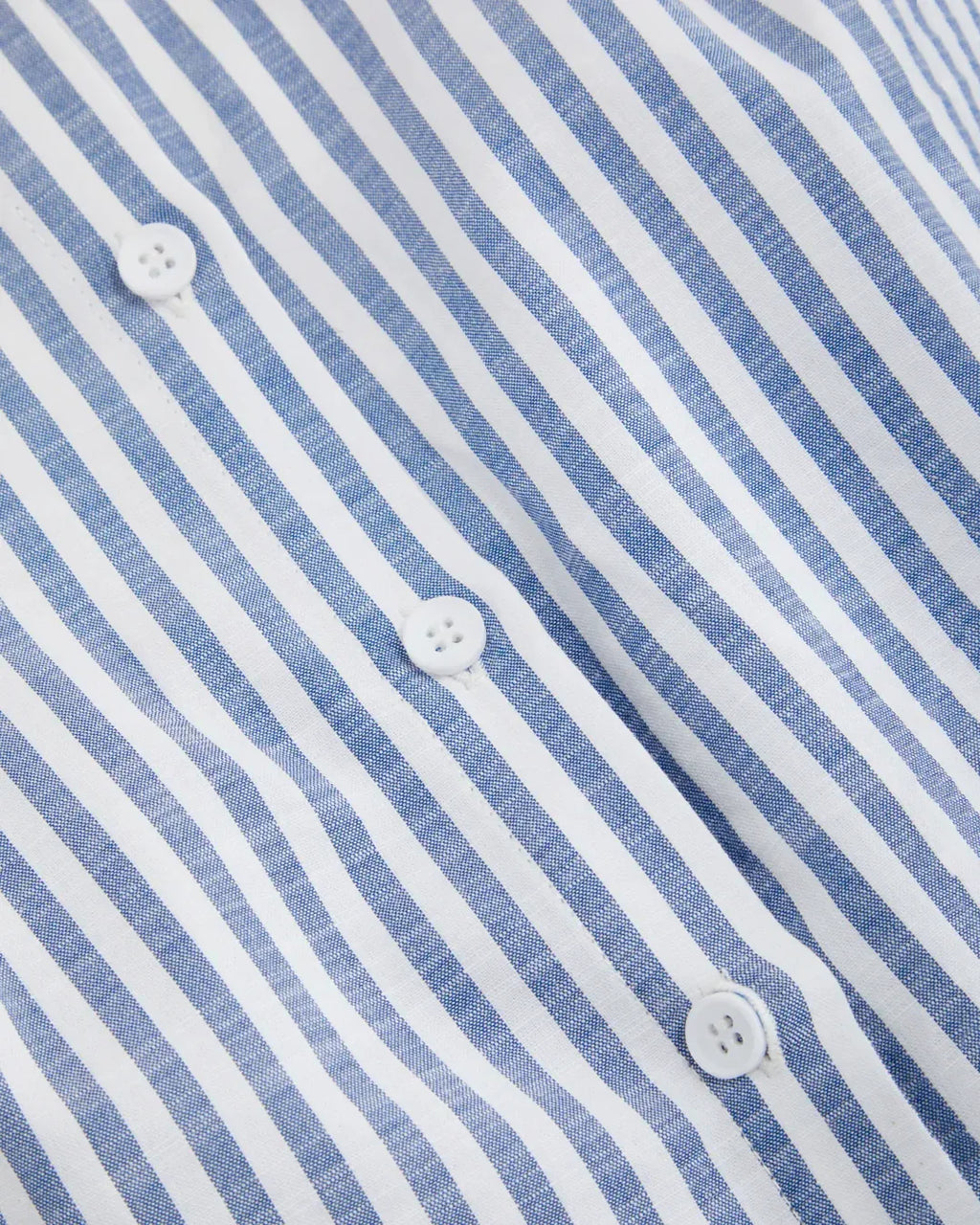 Striped Sleeveless Shirt Collar Top in Blue and White