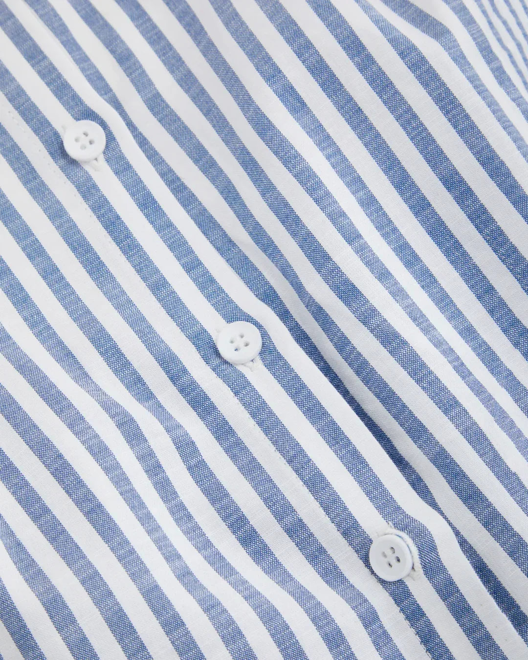 Striped Sleeveless Shirt Collar Top in Blue and White