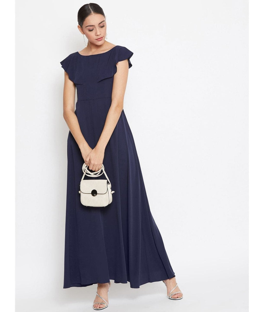 Flared Ruffle Maxi Gown