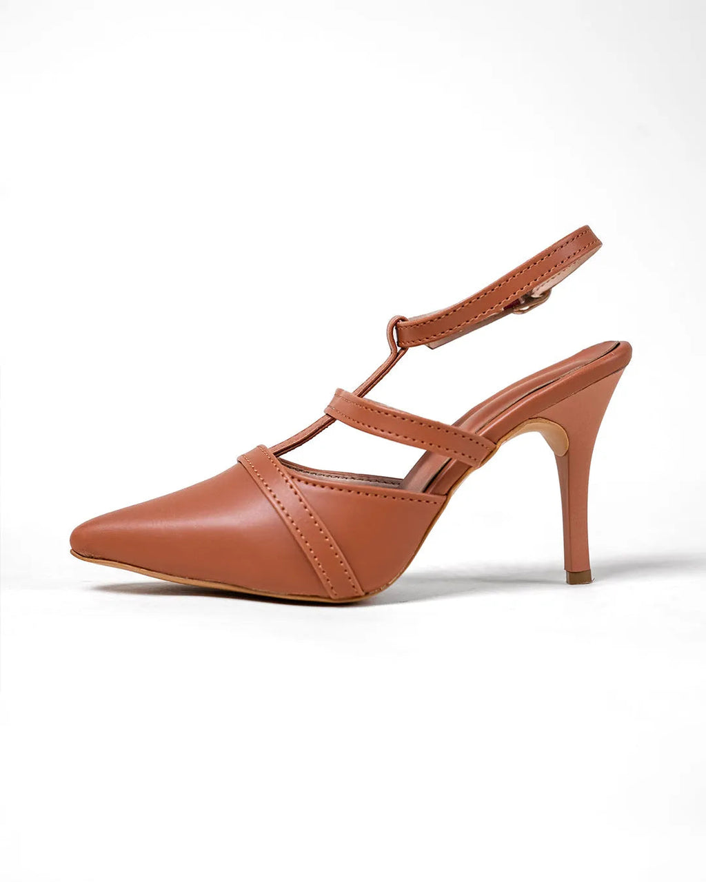 Pointed Toe Slingback Strappy Heel In Tan
