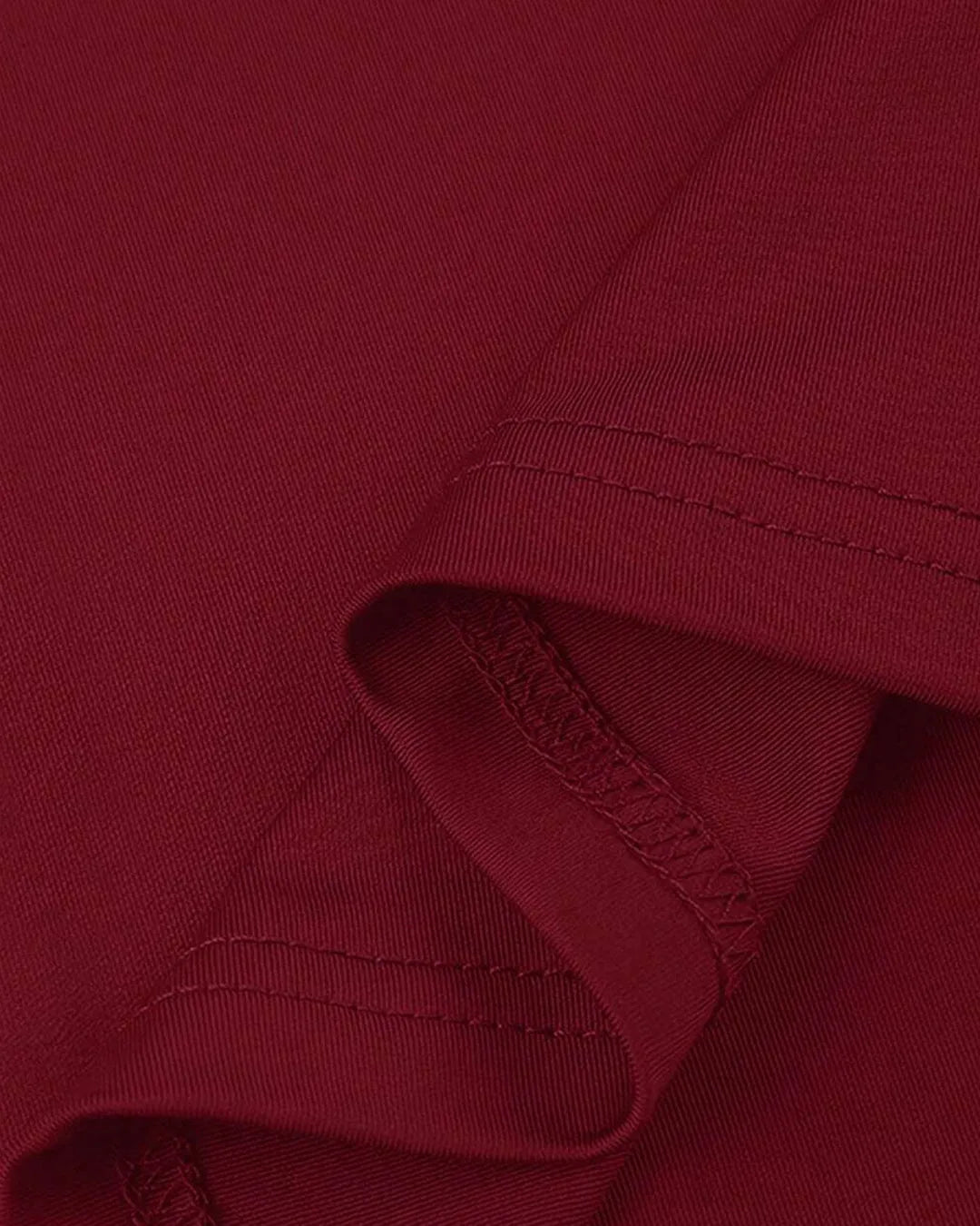 Stretch Fit Long Sleeve Crop Tee In Burgundy
