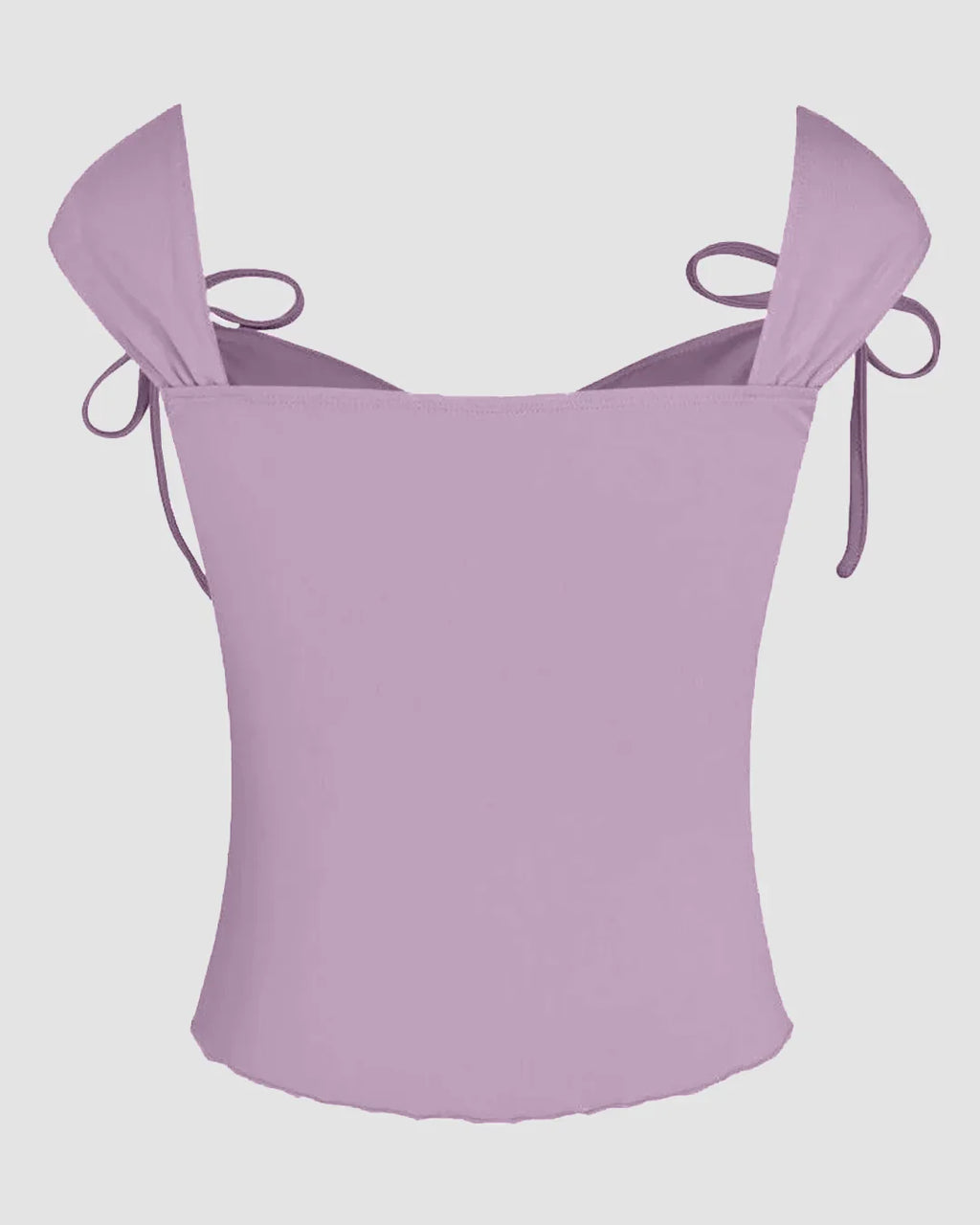 Tie Strap Sweetheart Neck Sleeveless Top in Lilac