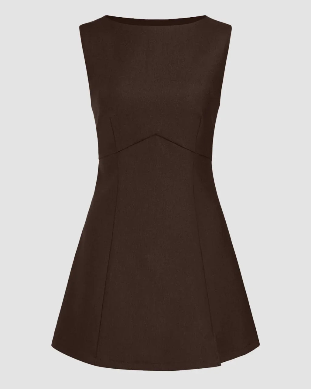 Boat Neck Mini Dress in Coco