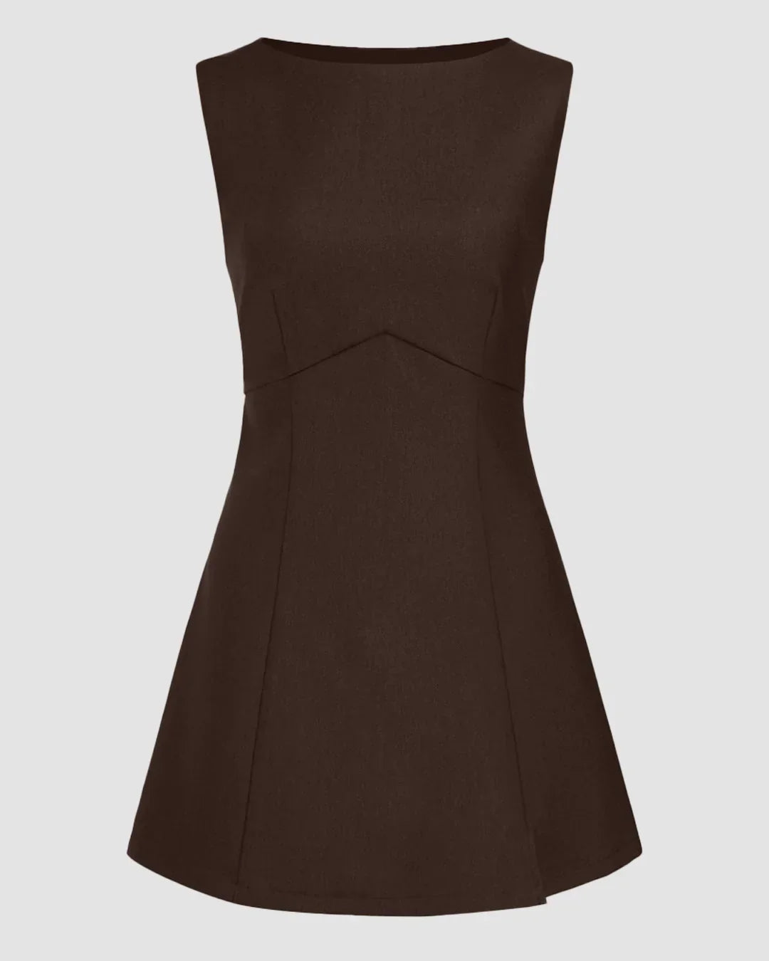 Boat Neck Mini Dress in Coco