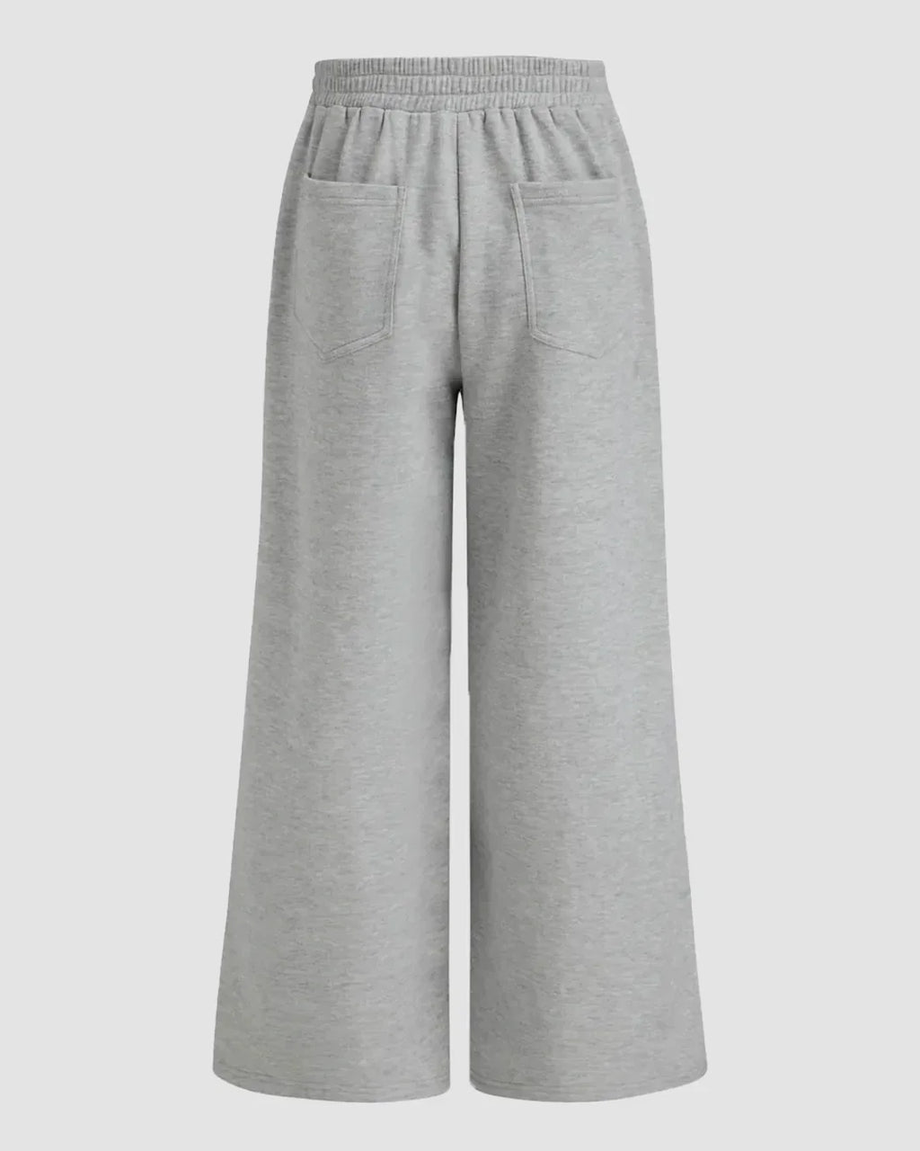 High-Rise Tie-Bow Cutout Wide Leg Pants in Mélange