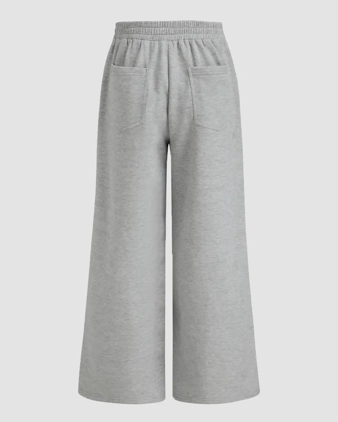 High-Rise Tie-Bow Cutout Wide Leg Pants in Mélange