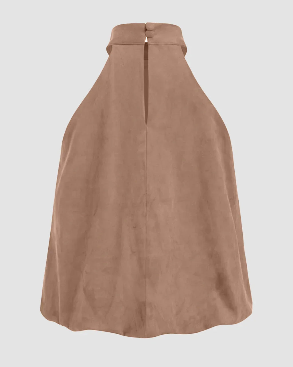 Suede Halter Neckline Knotted Top in Mud