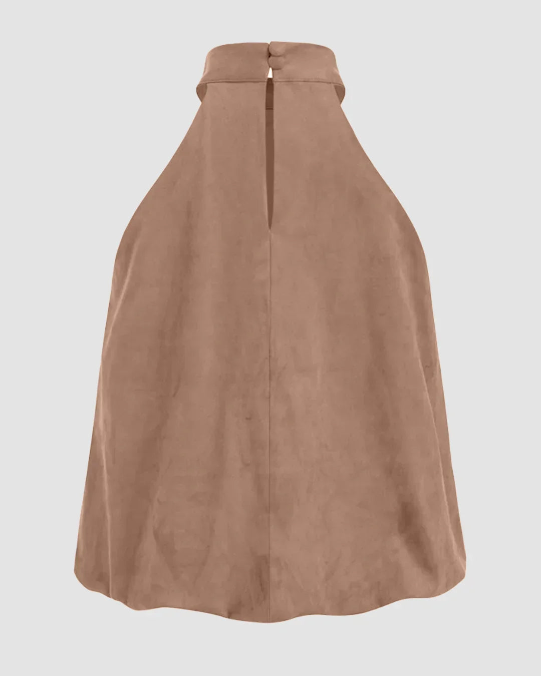 Suede Halter Neckline Knotted Top in Mud