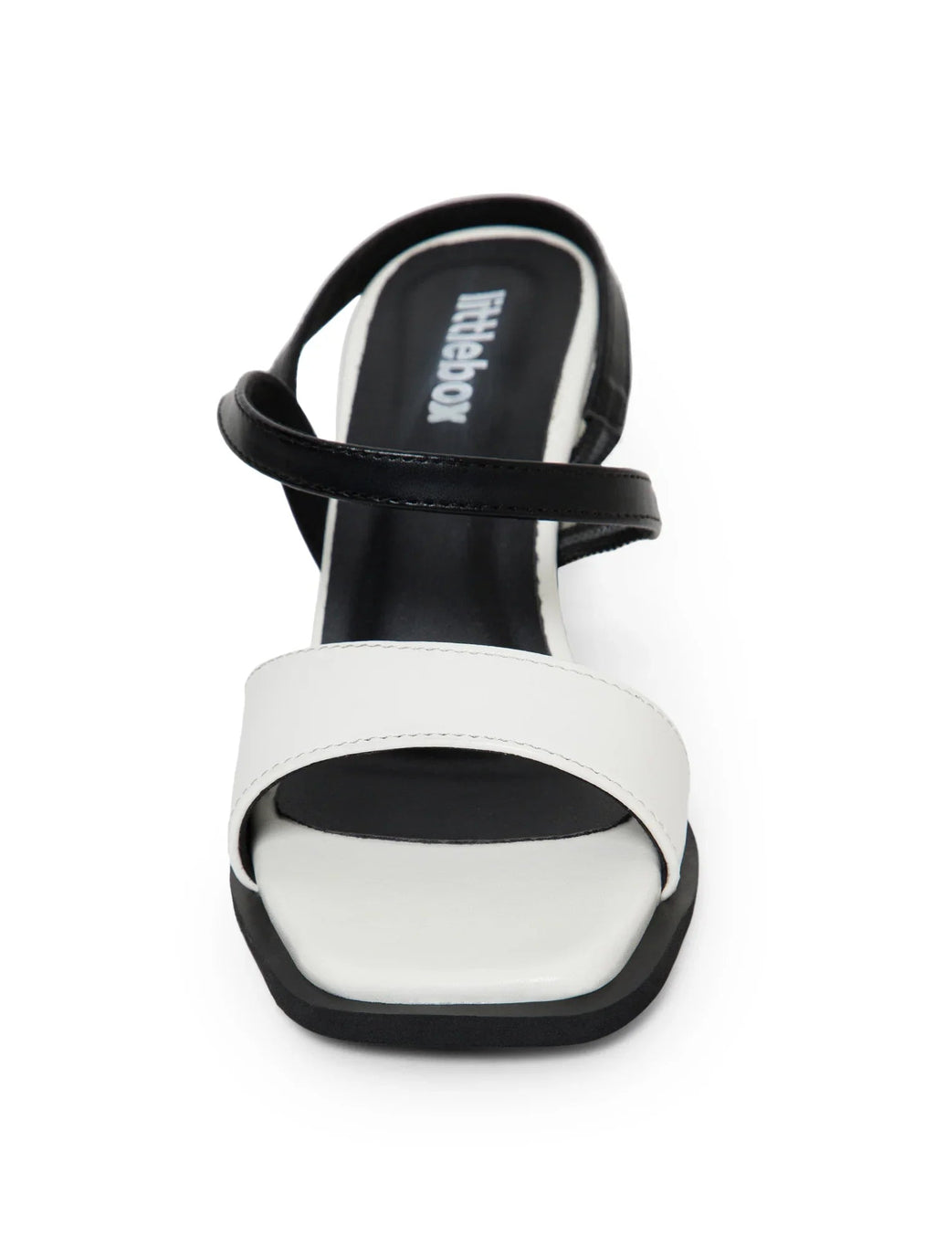 Black & White Colorblocked  Square Toe Block Heels