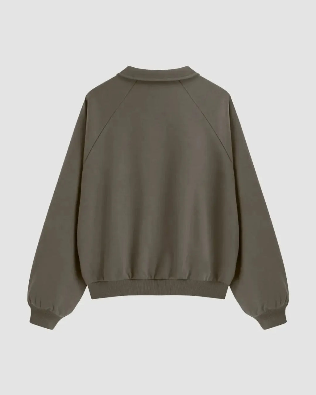 Terry Collar Solid Oversized Sweatshirt In Brown