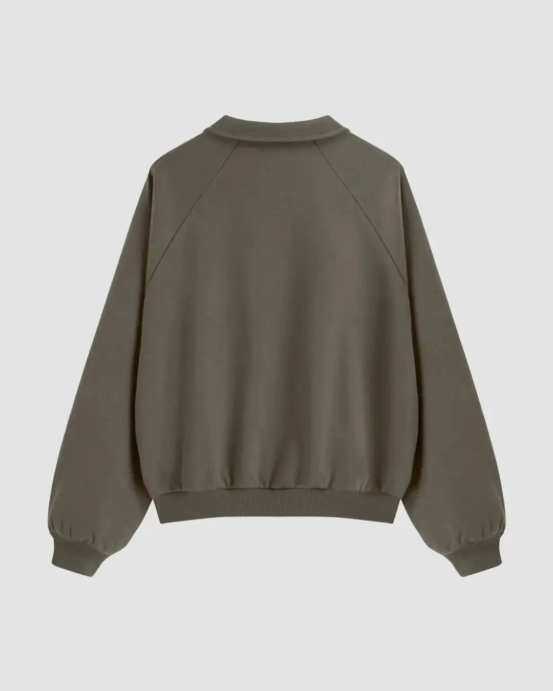 Terry Collar Solid Oversized Sweatshirt In Brown