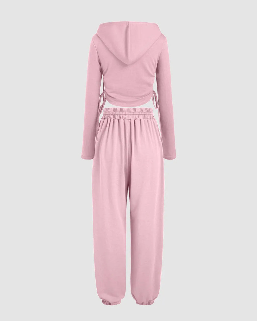 Two Piece Fall Travel Vacation Trendy Loungewear Set In Baby Pink