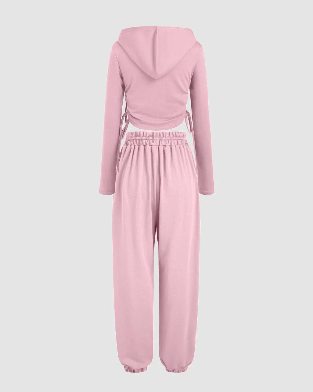 Two Piece Fall Travel Vacation Trendy Loungewear Set In Baby Pink