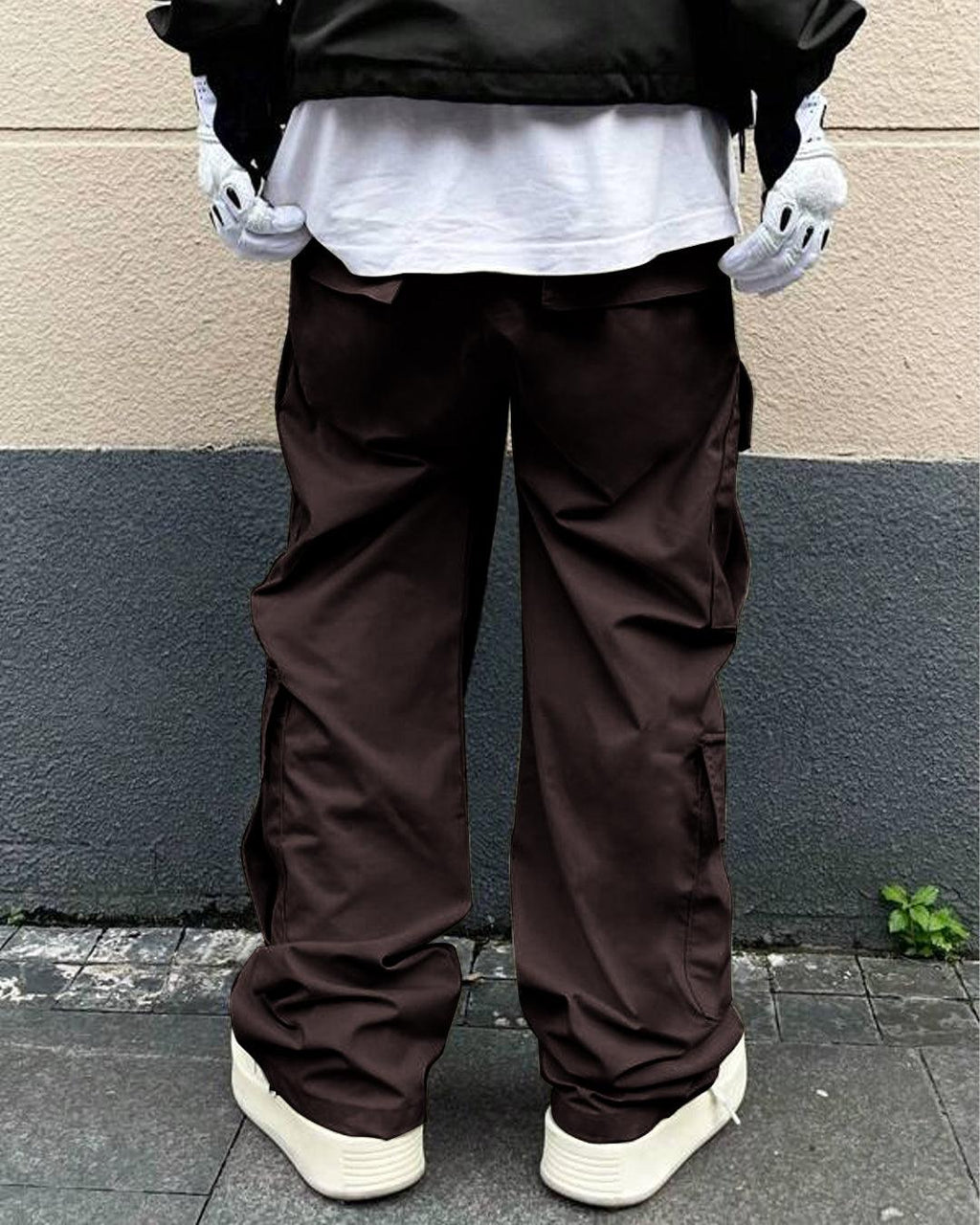 Men Fashion Multi Pocket Casual Breathable Baggy Cargo Pants In Dark Brown