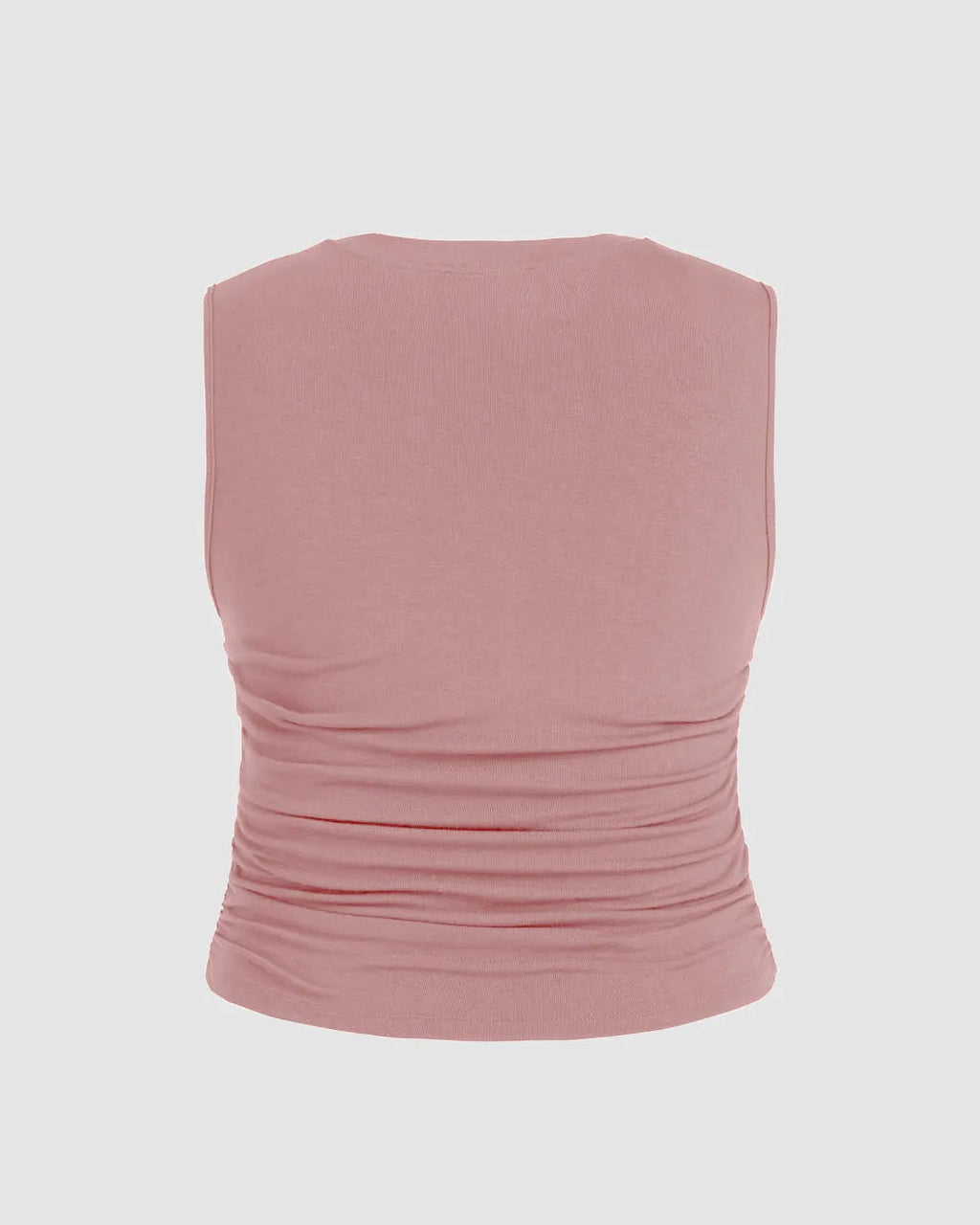 Sleeveless Ruched Pink Crop Top Curve & Plus