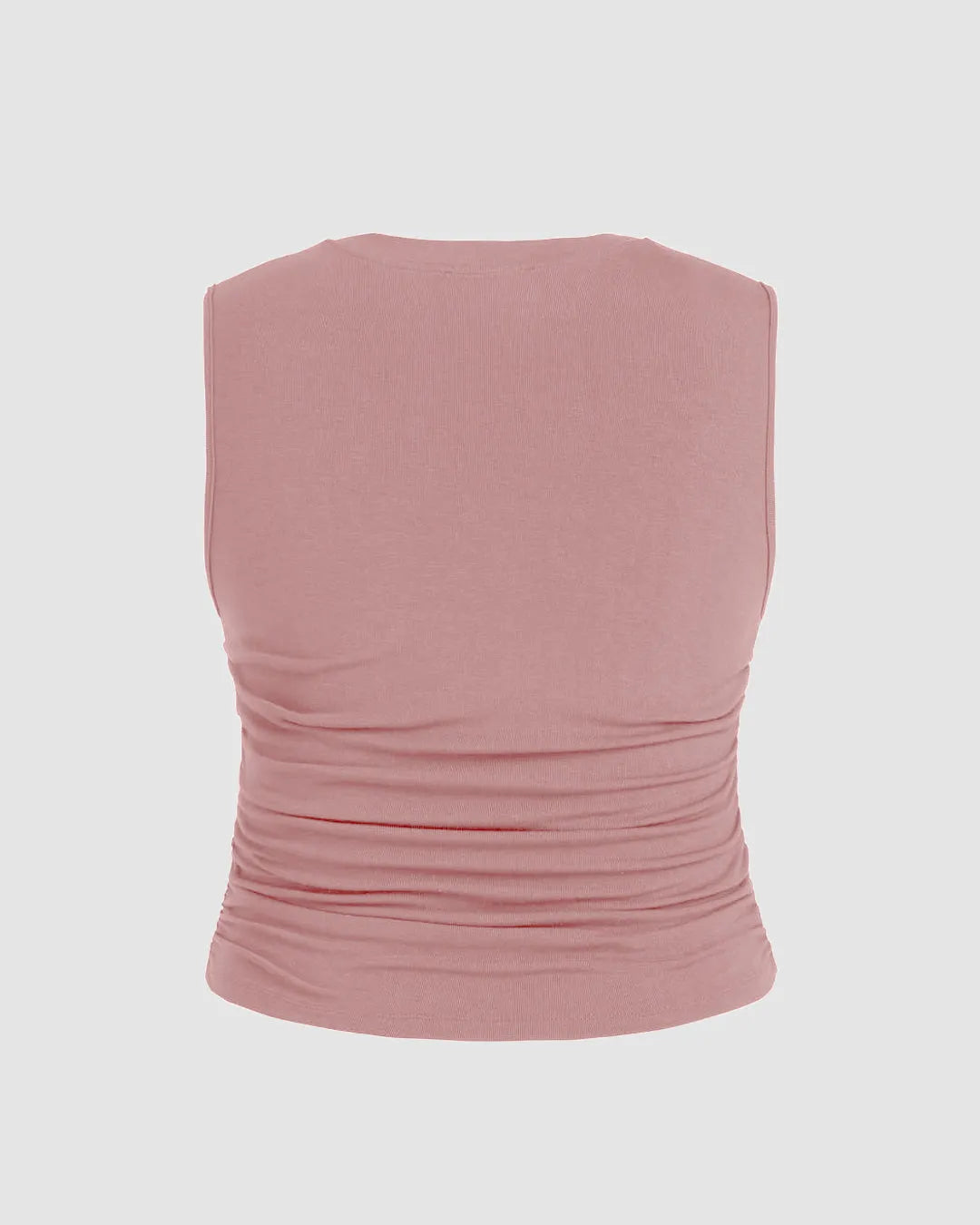 Sleeveless Ruched Pink Crop Top Curve & Plus