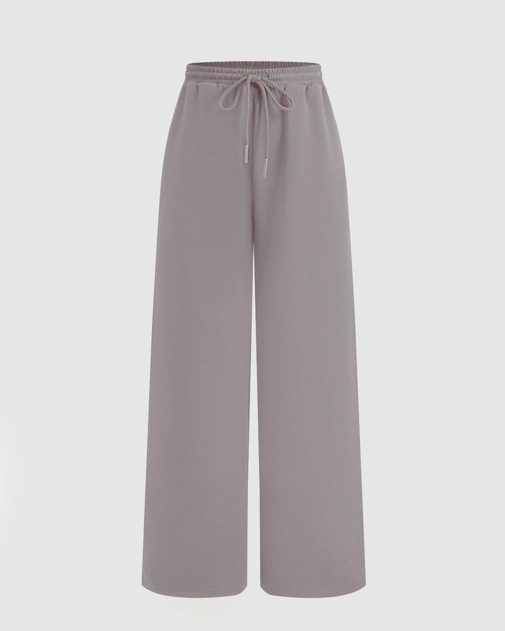 Solid Ruched Hoodie & Mid Rise Knotted Straight Leg Trousers Set In Mocha