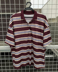 Striped Collar Neck Oversized Baggy T-Shirt