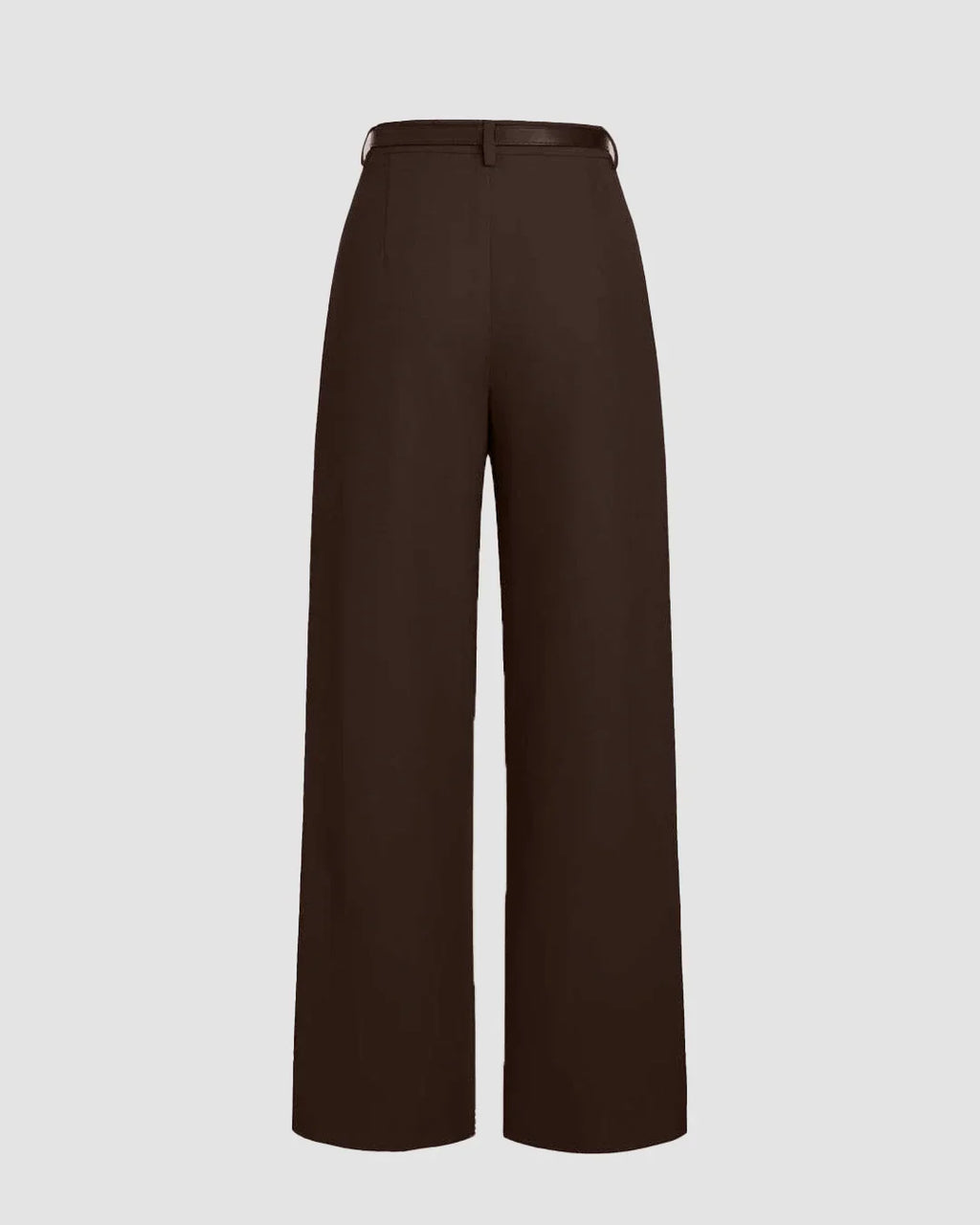 Pleated High Waisted Wide Leg Trousers in Coco