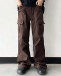 Men Brown Straight Leg Cargo Pants
