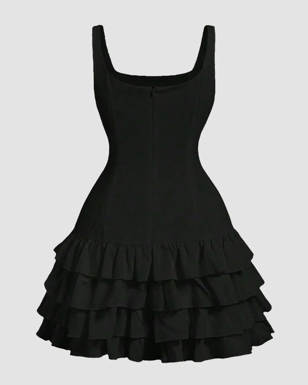 Black Fit and Flare Square Neck Mini Dress Curve & Plus