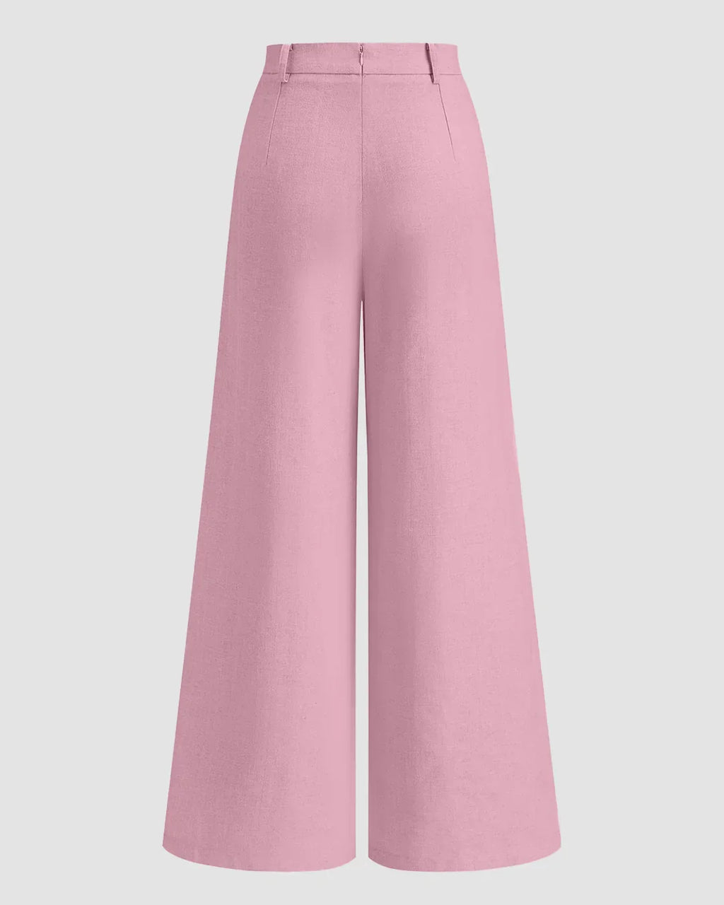 High-Waist Wide Leg Pleated Trousers in Pink