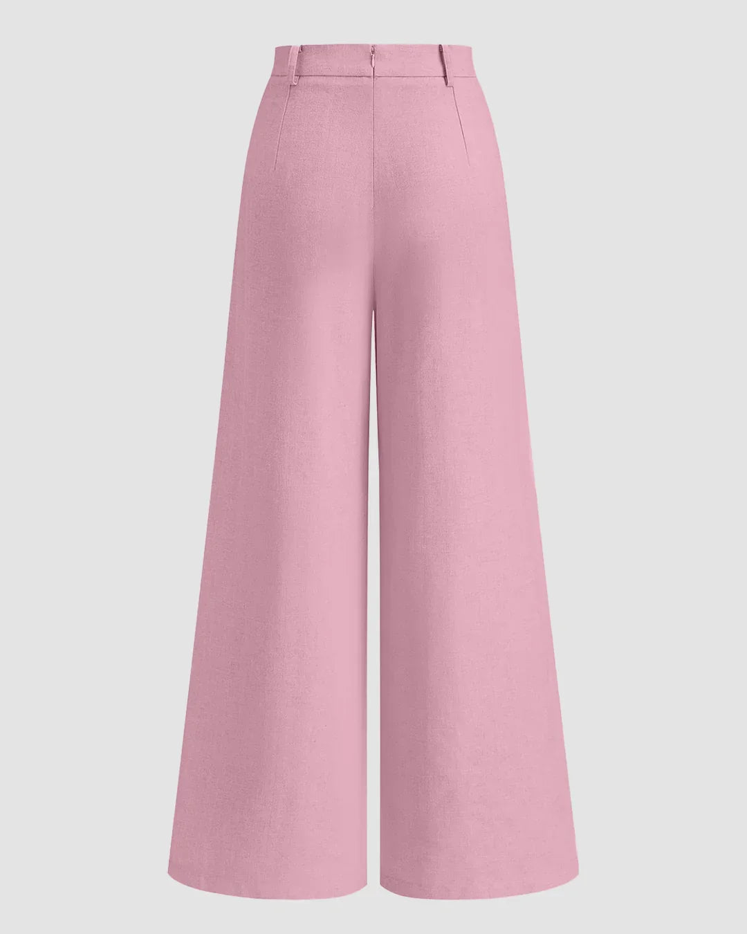 High-Waist Wide Leg Pleated Trousers in Pink