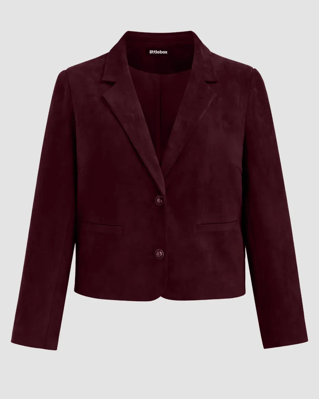 Maroon Collared Buttoned Long Sleeve Jacket Curve & Plus