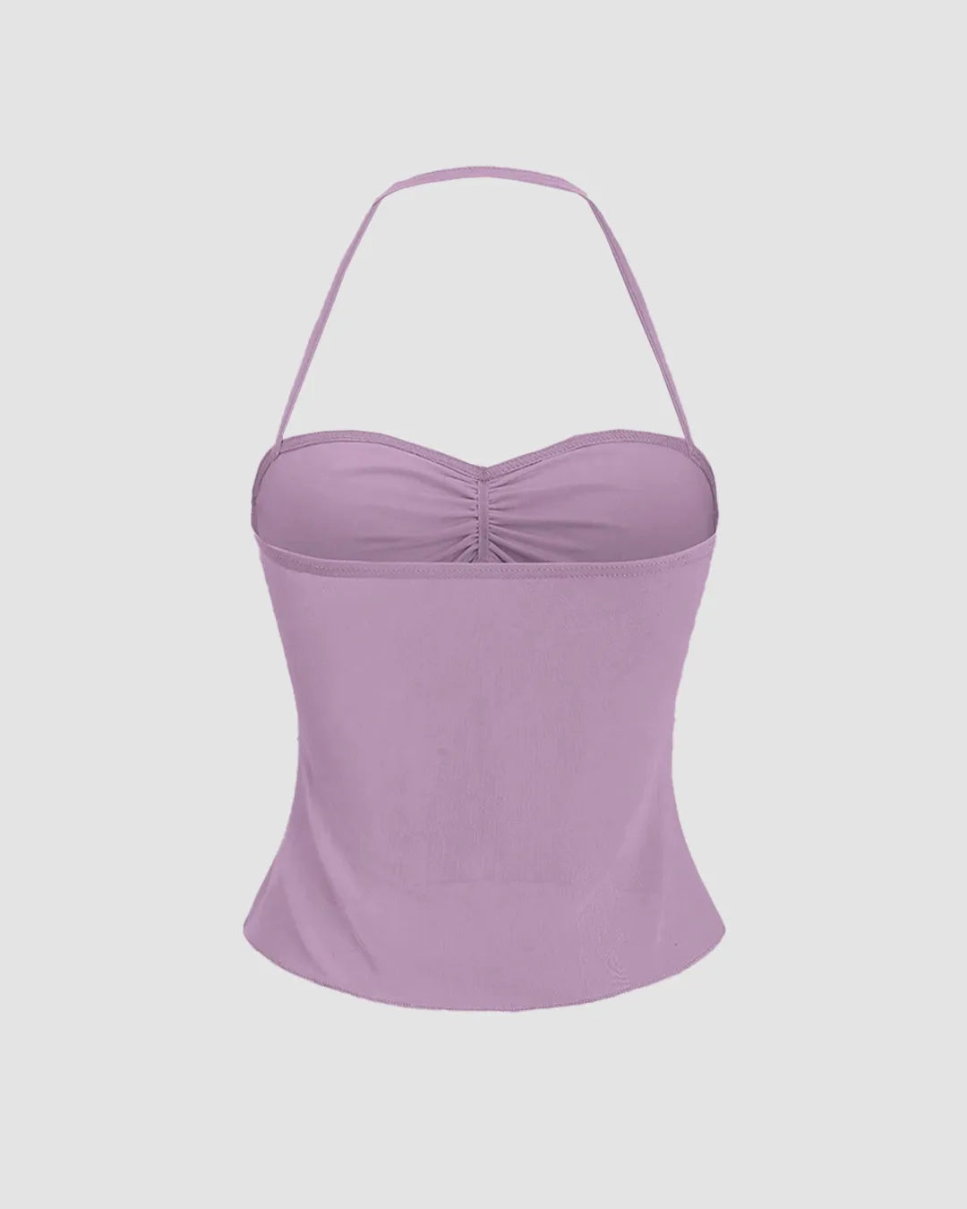 Sweetheart Neck Tiered Halter Top in Lilac