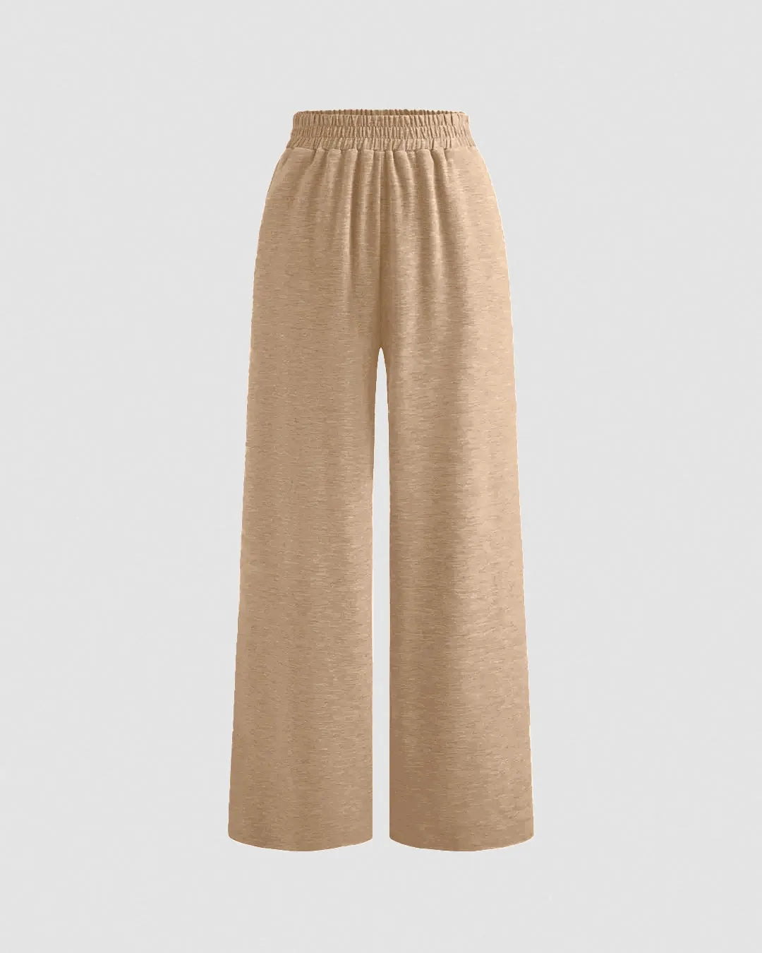 Solid Button Sleeveless Top With Solid Wide Leg Trousers In Tanin Brown