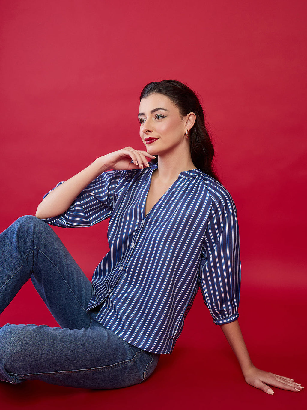 Puff Sleeve Pure Linen Shirt - Pinkkup