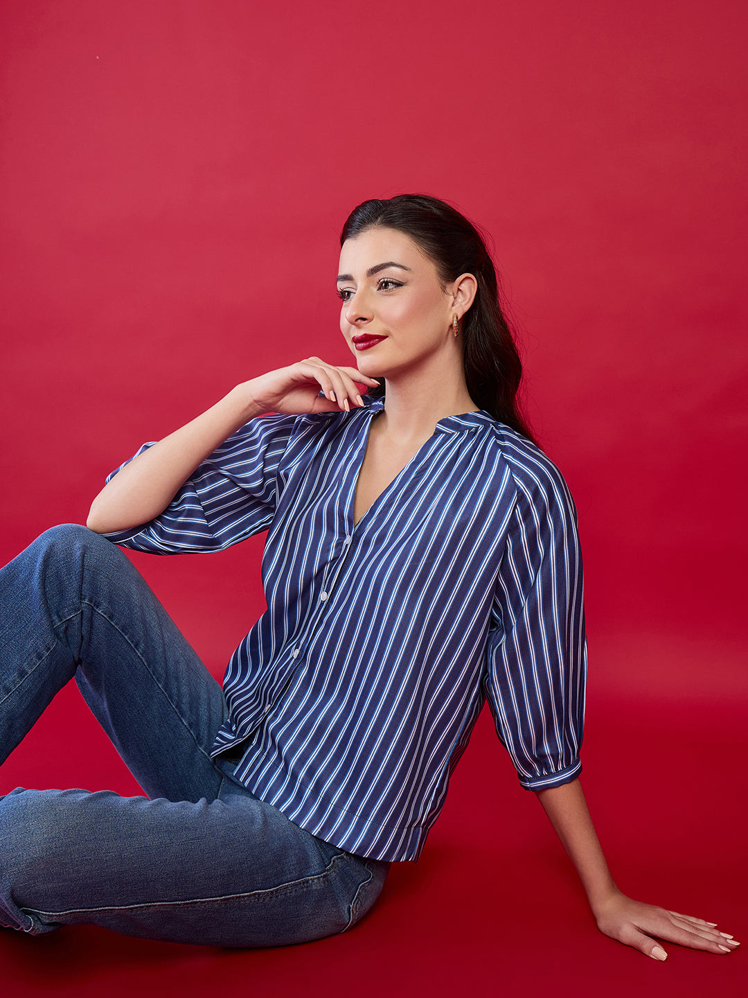 Puff Sleeve Pure Linen Shirt - Pinkkup