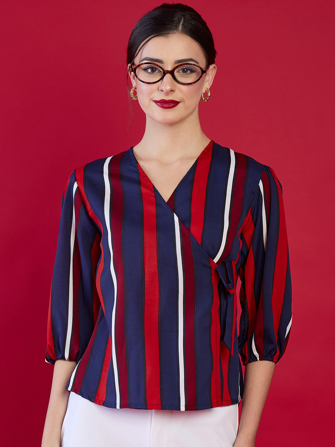 Puff Sleeve Wrap Top